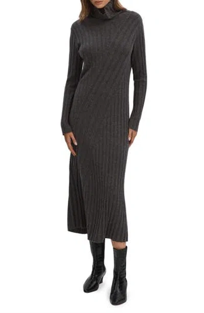 REISS REISS CADY LONG SLEEVE WOOL BLEND RIB SWEATER DRESS