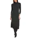 Reiss Cady Long Sleeve Mixed Rib Midi Sweater Dress In Gray
