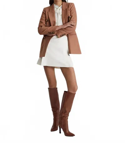REISS CAITLIN LEATHER KNEE HIGH BOOTS IN TAN