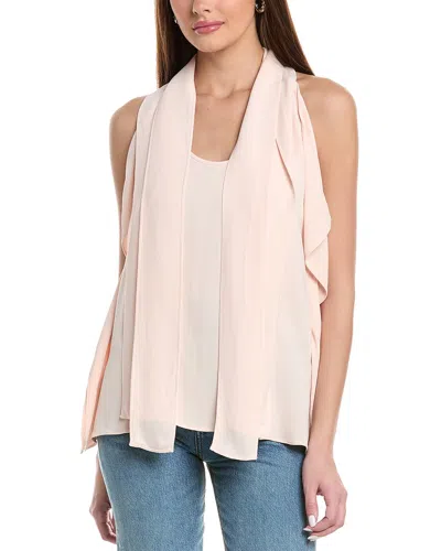 Reiss Calista Tie Neck Shell In Pink