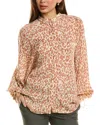 Reiss Calla Blouse In Brown