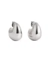 Reiss Calla Curve Scoop Drop Earrings In Silver Tone In Silver
