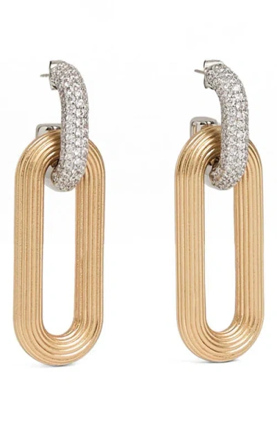 Reiss Callie Contour Pavé Drop Earrings