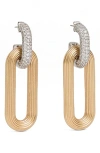 Reiss Callie Contour Pavé Drop Earrings In Gold/silver Tone/crystal