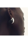 Reiss Callie Curve Scoop Earrings In Silver Tone