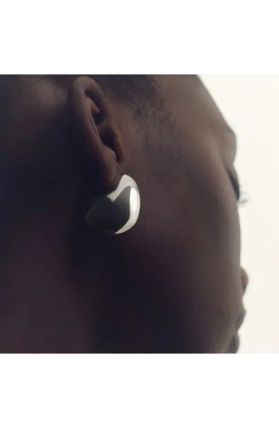 Reiss Callie Curve Scoop Earrings In Silver Tone