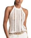 Reiss Womens Cally Crochet-knit Cotton Top White In White