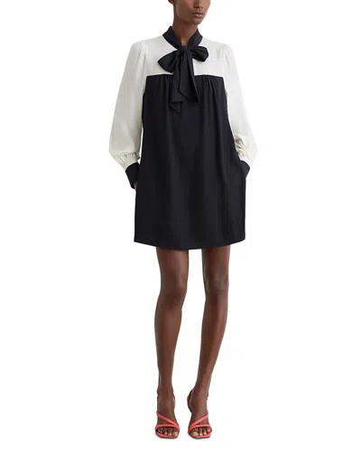 Reiss Cam Tie-neck Shift Dress In Black