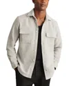 Reiss Soft Grey Melange Moleskin-cotton Twin-pocket Overshirt In Gray
