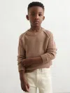 Reiss Camel 3-9 Yrs Wool-cashmere Reverse-seam Jumper In Brown
