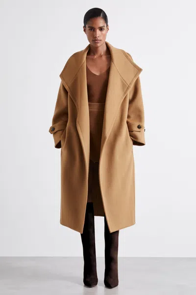 Reiss Camel Atelier Blindseam Wool And Cashmere Coat