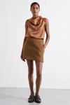 Reiss Camel Atelier Virgin Wool And Camel-blend Suit Skirt In Camel