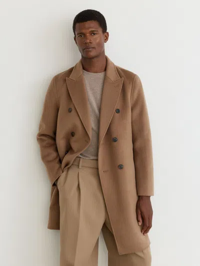 Reiss Camel Brown Coat In Black