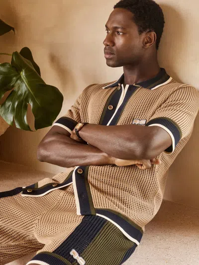 REISS CAMEL | CHÉ CROCHET TIPPED SHIRT