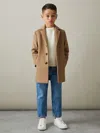 Reiss Camel Gable 3-9 Yrs Single Breasted Overcoat