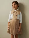 Reiss Camel Georgina 9-13 Yrs Pleated Button-front Dress