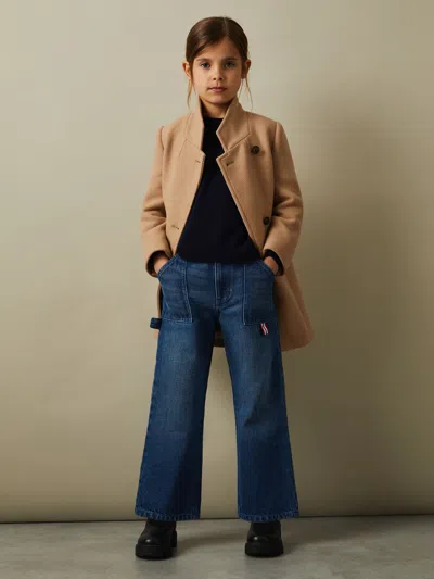 Reiss Camel Harlow 4-9 Yrs Mid Length Wool Blend Coat