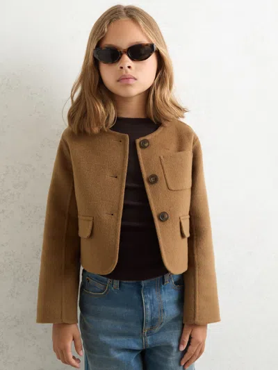 Reiss Camel Jacket In Brown