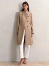Reiss Camel Petite Coat In Brown