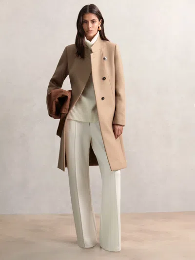 Reiss Max Wool Blend Coat In Brown