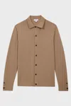 Reiss Camel Merino Wool Button-through Cardigan