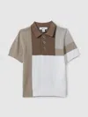 Reiss Camel Multi Charge 9-13 Yrs Colourblock Polo Shirt