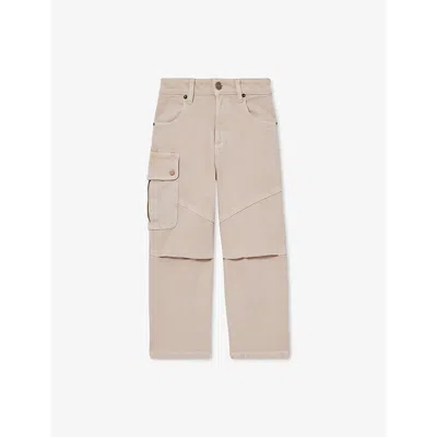Reiss Kids' Ocean Straight-leg Patch-pocket Denim Jeans 4-9 In Camel