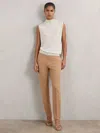 Reiss Camel Petite Slim Fit Suit Trousers In Brown