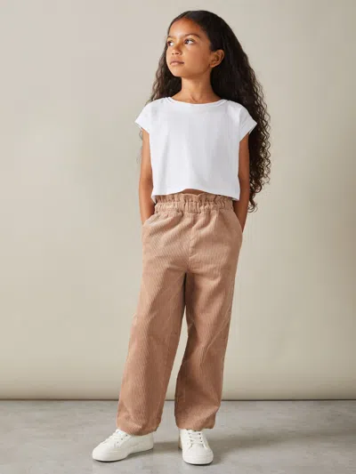 Reiss Camel Samantha 4-9 Yrs Corduroy Paper Bag Trousers