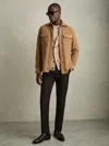 Reiss Camel Twin-pocket Overshirt With Wool