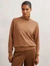 Reiss Camel Wool Roll-neck Jumper In Brown