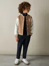 Reiss Camel/white Jasper 9-13 Yrs Wool-blend Contrast Varsity Jacket
