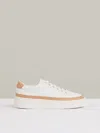 Reiss Camel/white Grained Leather Platform Trainers