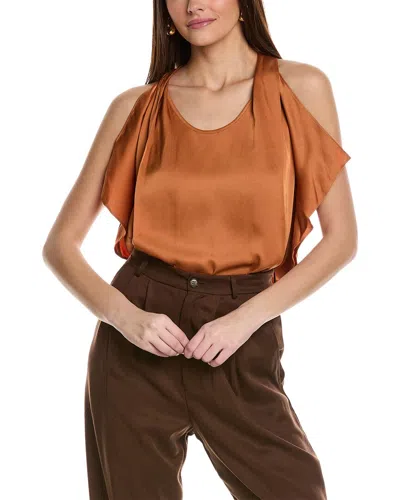 Reiss Camilla Top In Orange
