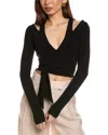 Reiss Camille Tie Front Crop In Black