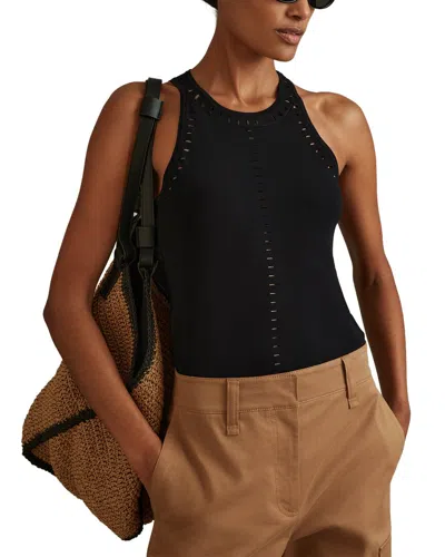 Reiss Cammi Cut Out Trim Vest In Black