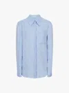 Reiss Campbell Linen Long Sleeve Shirt In Blue