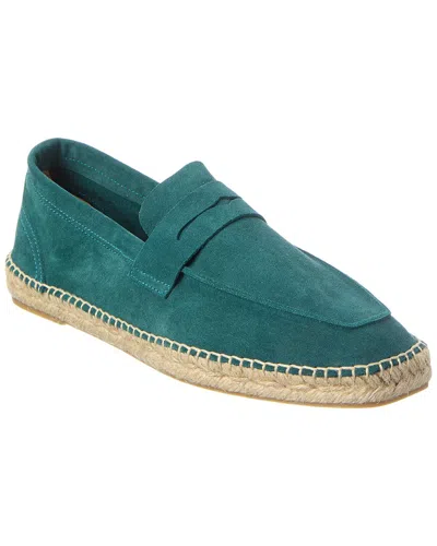 Reiss Cannes Leather Espadrille In Green