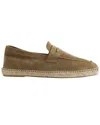 Reiss Stone Cannes Suede Espadrilles In Brown