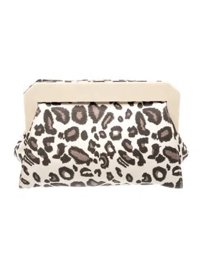 Pre-owned Reiss Canvas Clutch In Neutrals
