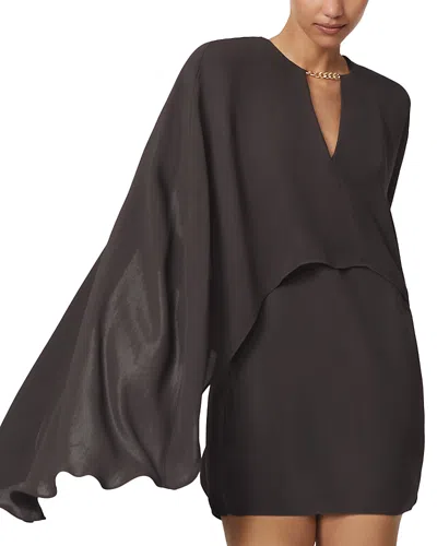 Reiss Grape Chain-detail Cape Mini Dress In Purple