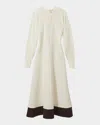 Reiss Caprice Contrast-hem Midi Sweater Dress In Ivory