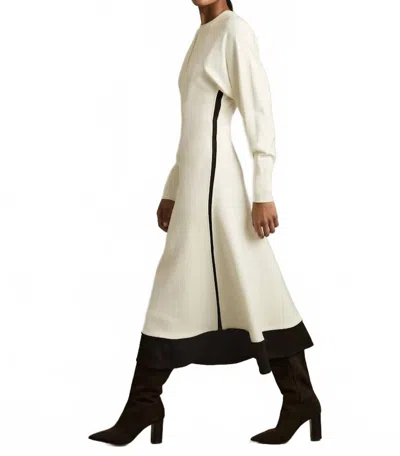 Reiss Caprice Wool Blend Knitted Midi Dress In Ivory In White