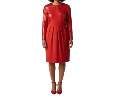Reiss Cara Sequin Waisted Mini Dress In Red