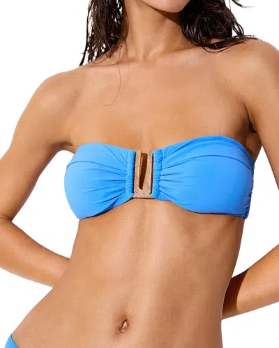 Reiss Carina Bandeau Bikini Top In Blue