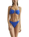 Reiss Carina Fixed Side Bikini Bottom In Blue