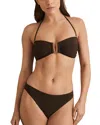 Reiss Carina Fixed Side Bikini Bottom In Brown