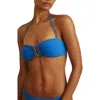 Reiss Blue Removable Strap Bandeau Bikini Top In Blue