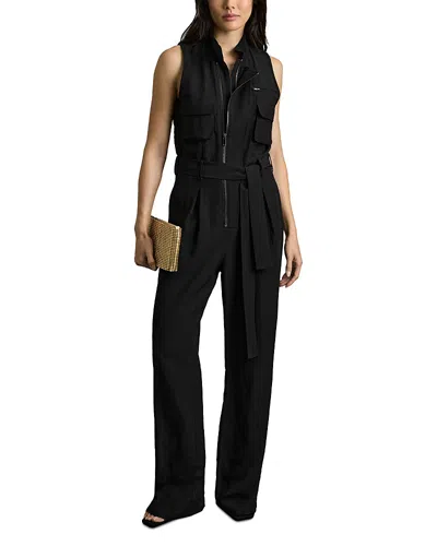 Reiss Carina Utility Pocket Jumpsuit In Black