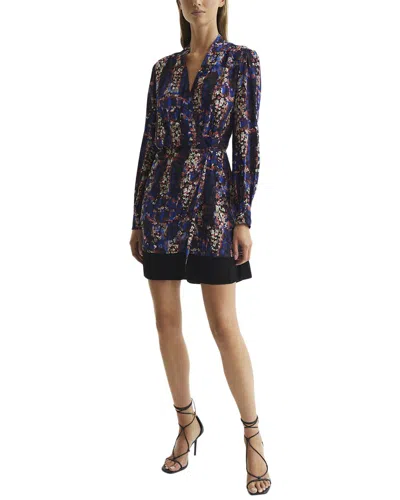 Reiss Carla Ditsy Floral Print Mini Dress In Black